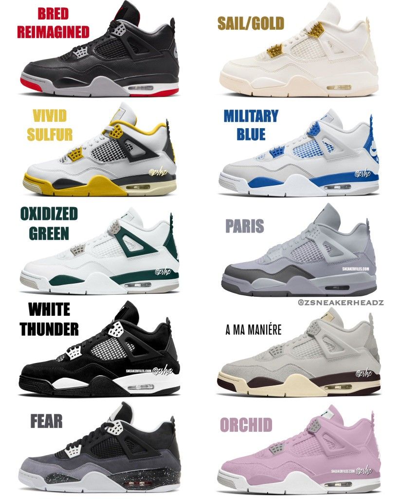 Jordan 4s Names, Jordans Chart, Uniq …
