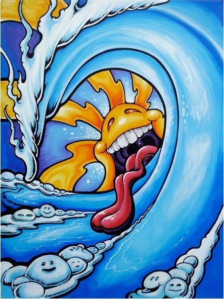Cartoon Wave Monster Poster, Funny S …