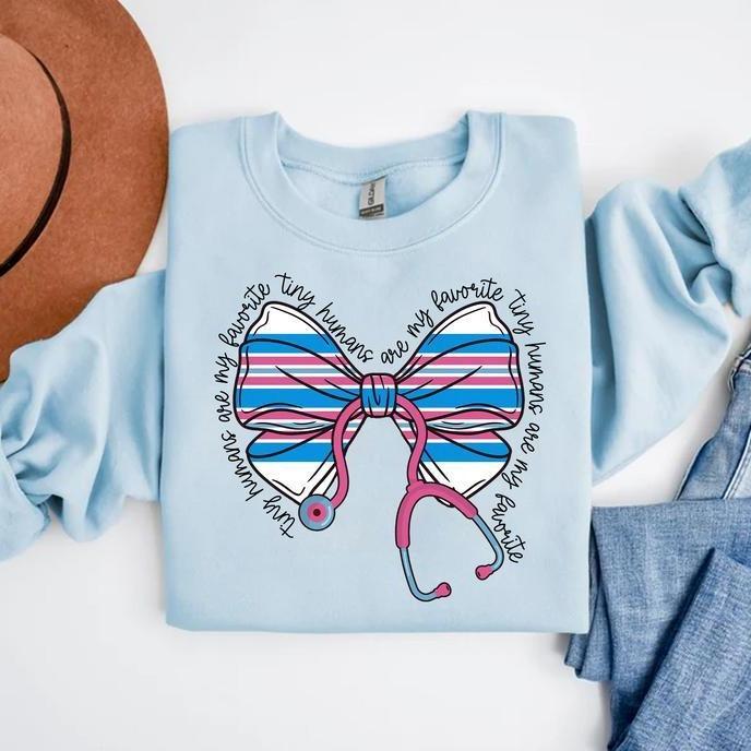Mother Baby Nurse Bow Sweatshirt, Ba …
