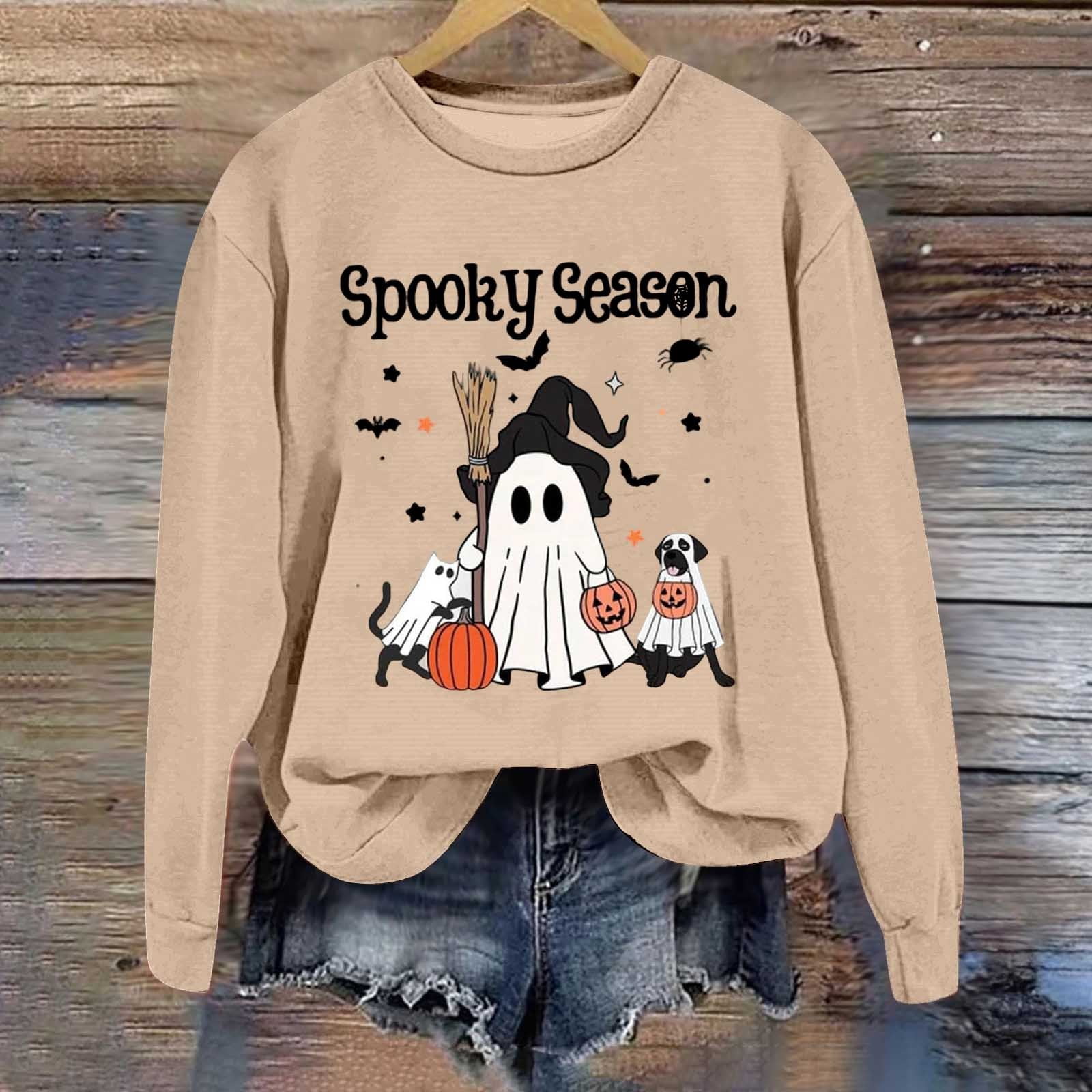 Retro Ghost Halloween Sweatshirt, Sa …