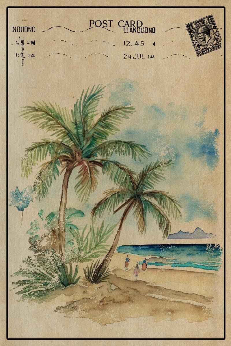 Vintage Coastal Travel Poster, Retro …