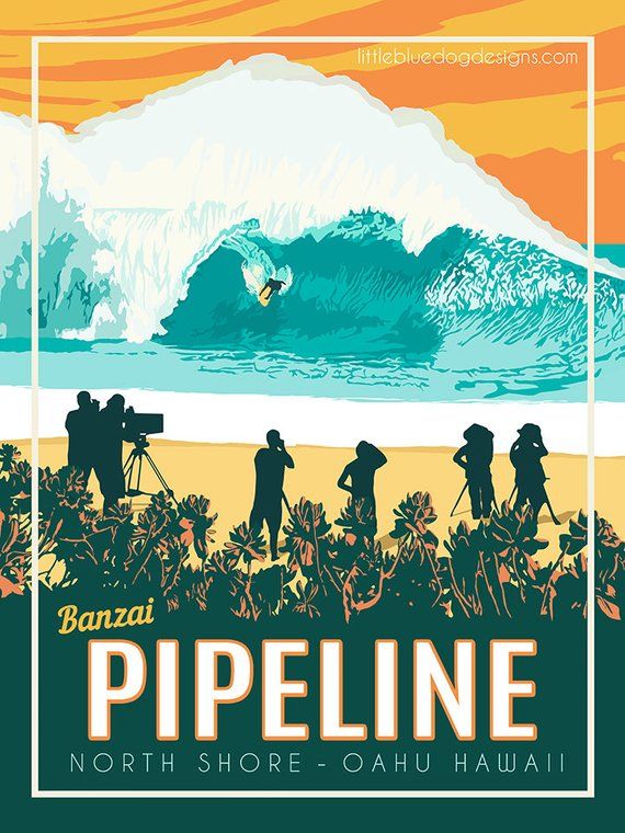 Vintage Hawaii Travel Poster, Retro …