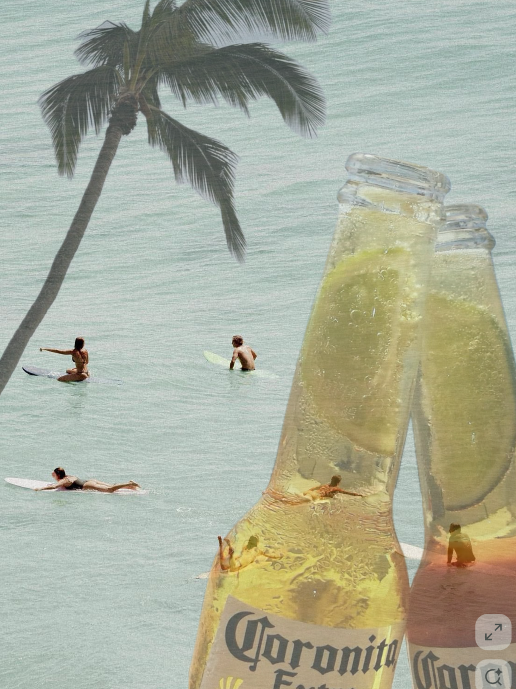 Tropical Beer Beach Poster, Retro Co …