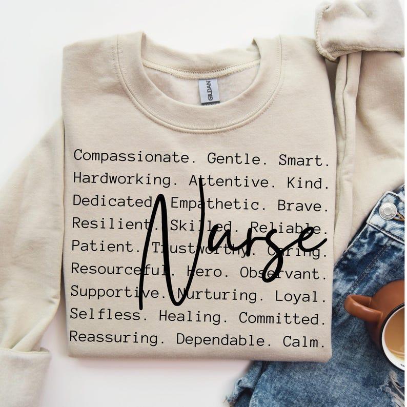 Nurse Words Graphic Sweatshirt, Nurs &hellip;