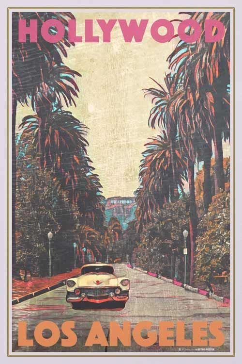 Vintage Car Poster, Automotive Road …