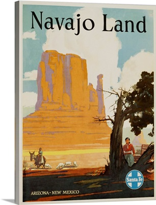 Navajo Land Travel Poster, Vintage S …