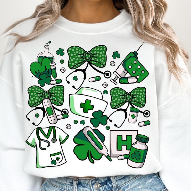 St. Patricks Day Nurse Sweatshirt, C &hellip;