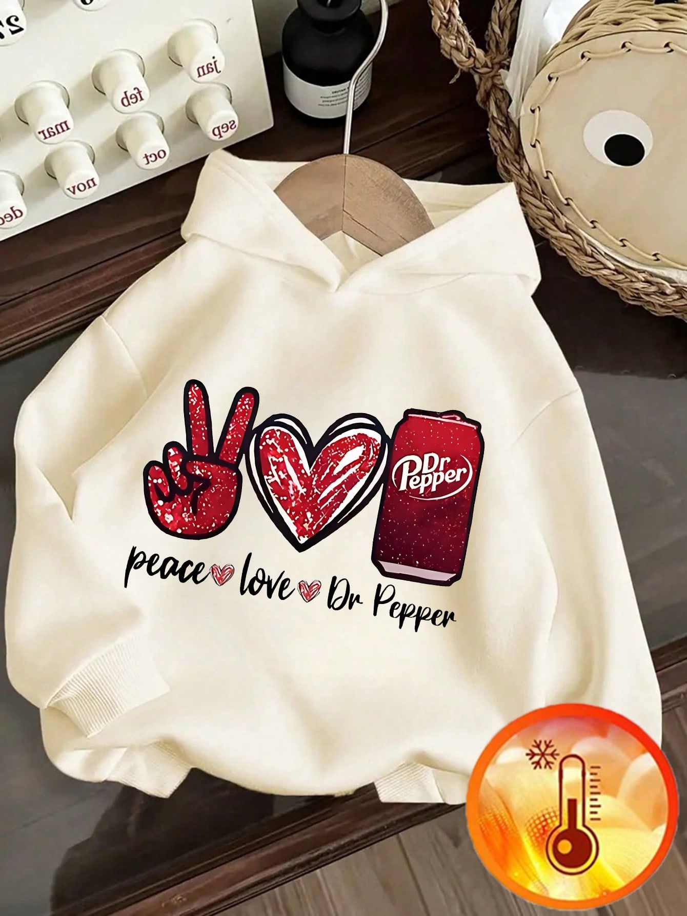 1pc Girls Casual Printed Pullover Ho &hellip;