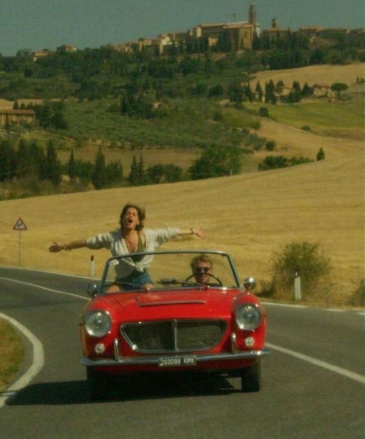 Vintage Red Convertible Poster, Ital &hellip;