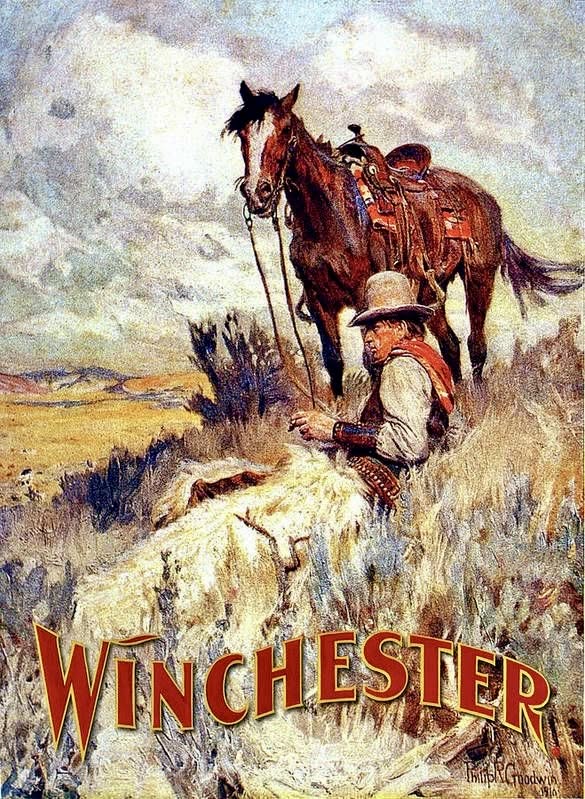 Vintage Cowboy and Horse Poster, Wes …