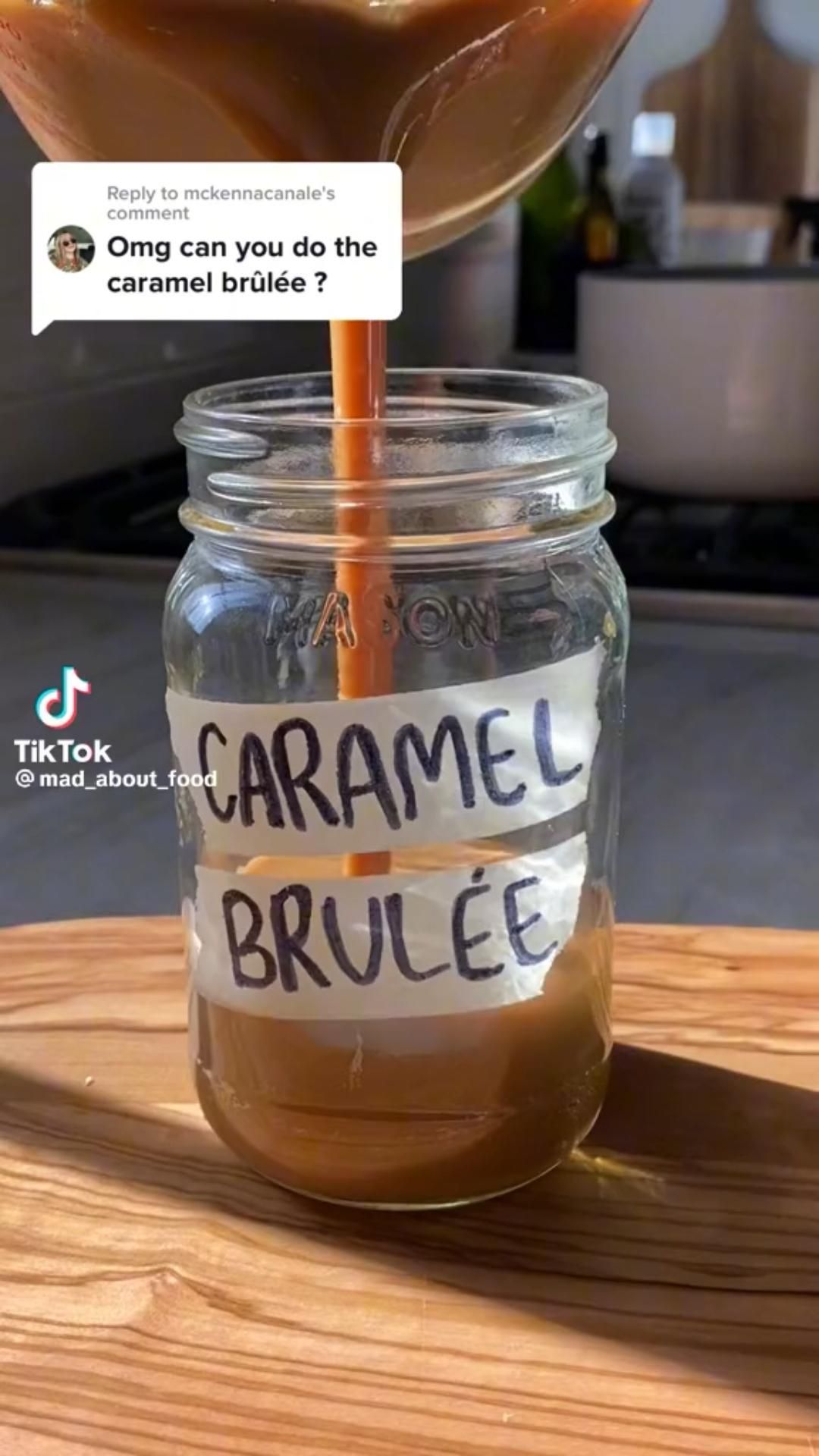 Caramel Brulee Sauce in a Glass Storage Jar