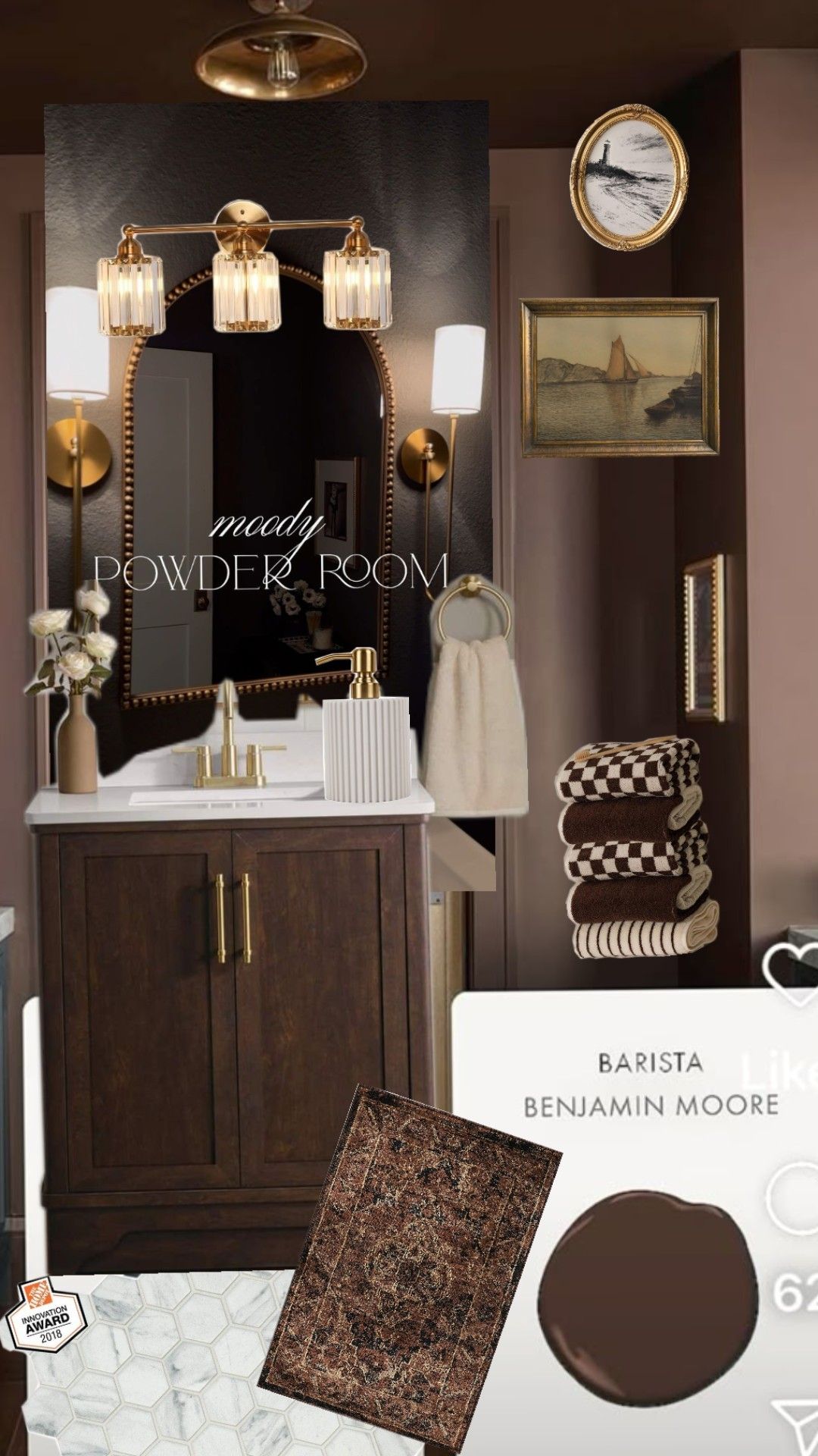 Moody Brown Bathroom Decor Inspiration