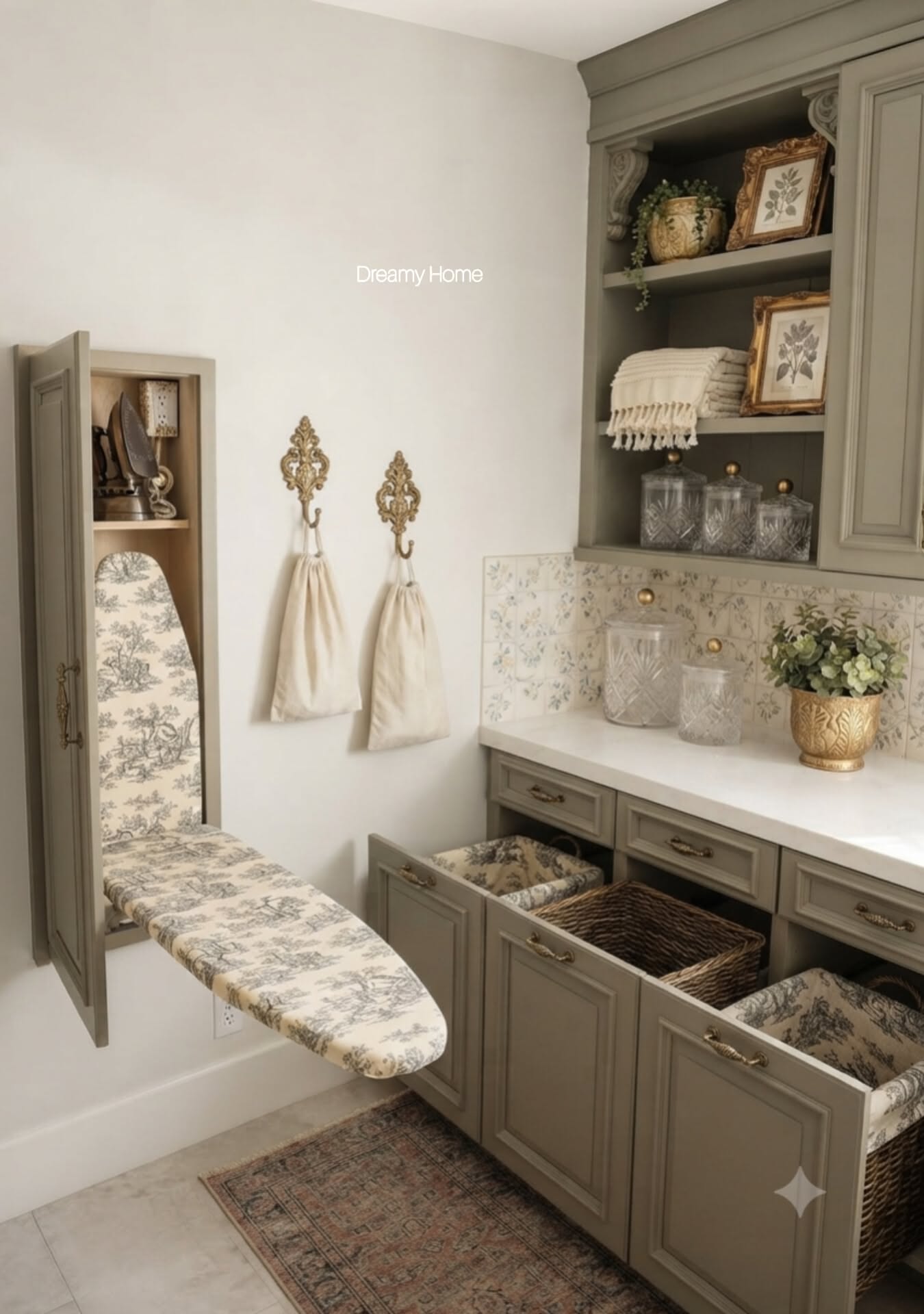 Foldable Ironing Board for Home Laundry and Kitchen Utility