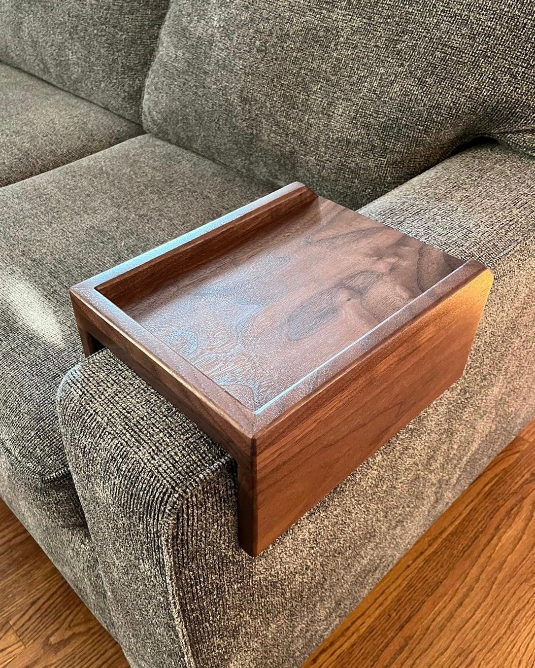 Custom Handmade Walnut Arm Tray Table | Sofa Table | Armrest Table | Armrest Tray