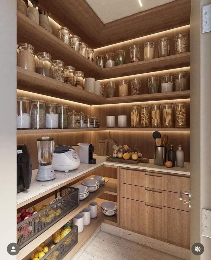 Home Interiors, Pantry Closet Design, Desain Pantry, Cucine Di Lusso, Pantry Remodel, Kitchen Pantry Design, Kitchen Design Plans, Design De Cozinha, Casas Modernas Interiores