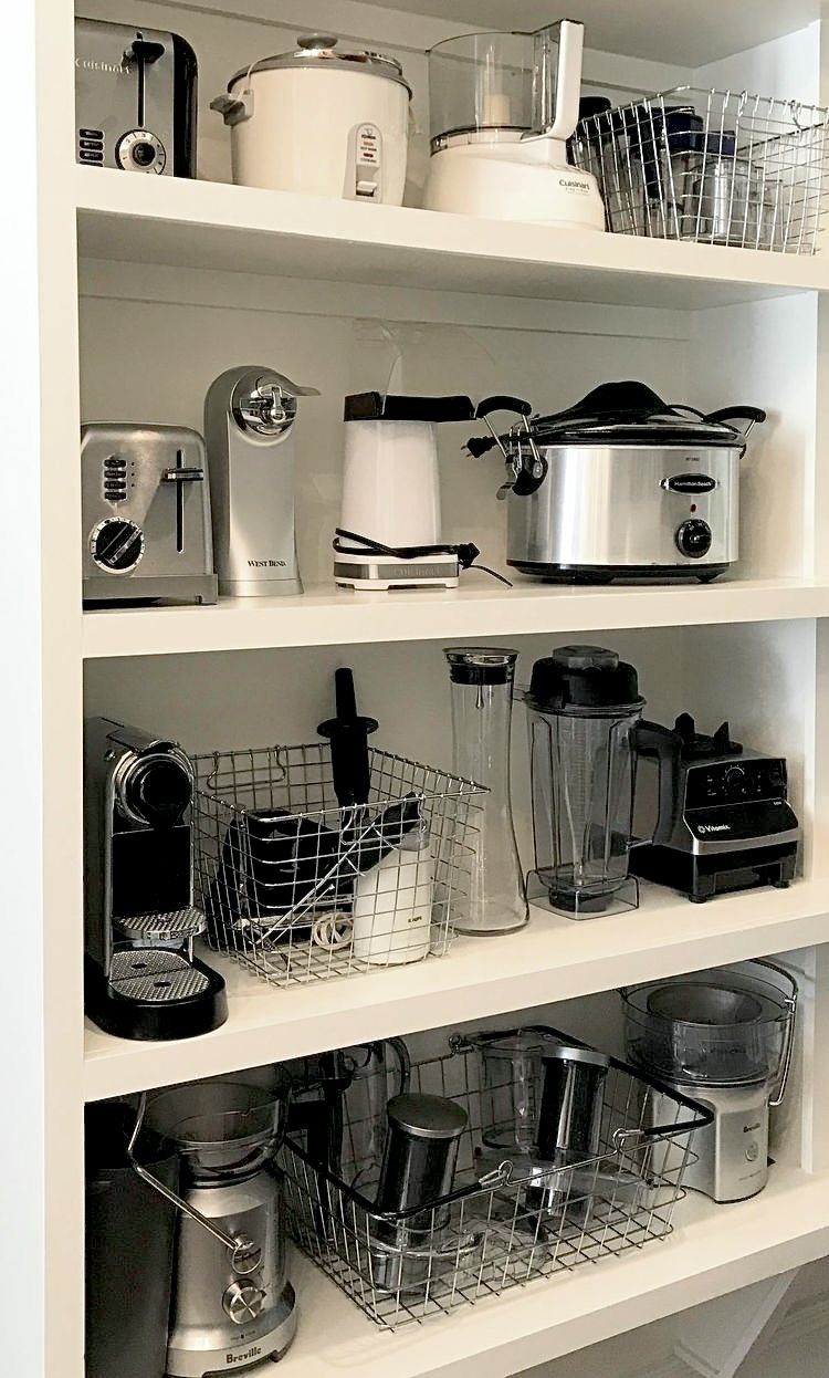 Organizing Kitchen Appliances Storage, Kitchen Equipment Organization, Kitchen Appliances Organization Ideas, Organize Kitchen Appliances Storage