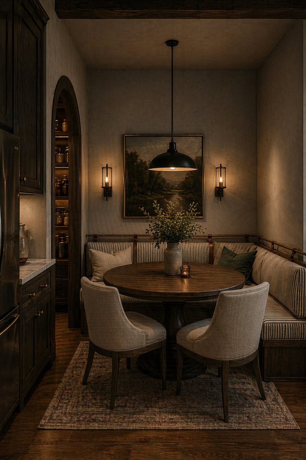 Cozy Breakfast Nook with Warm Dining Decor