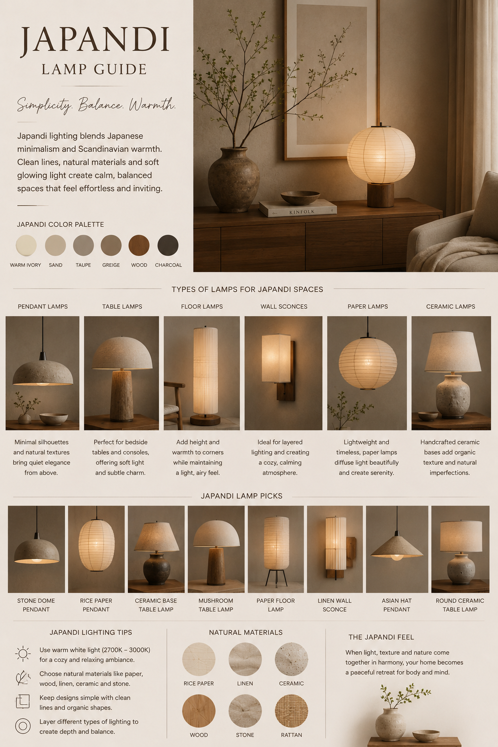 Japandi Table Lamp for Calm Minimal Interiors