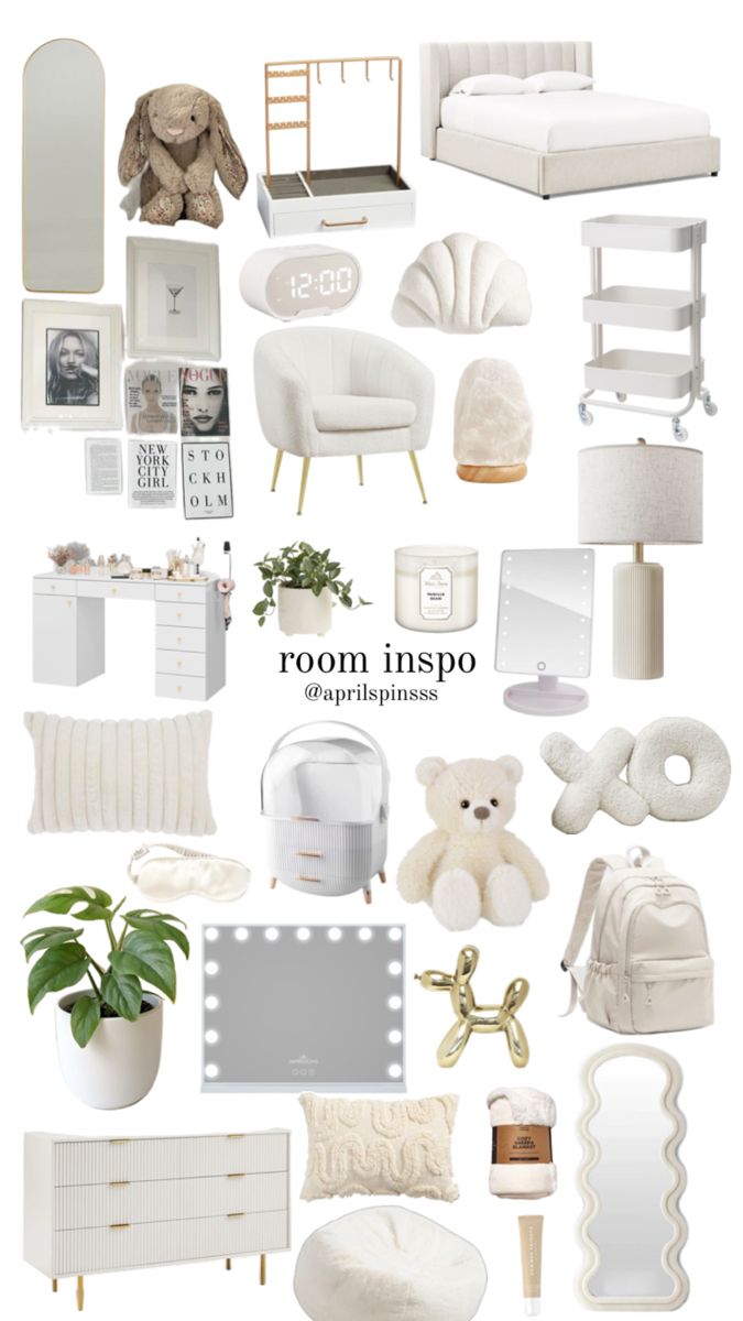 White Room Decor, Bedroom Ideas For Small Rooms Cozy, Small Room Makeover, Girly Room Decor, Dream Bedroom Inspiration, Preppy Room Décor