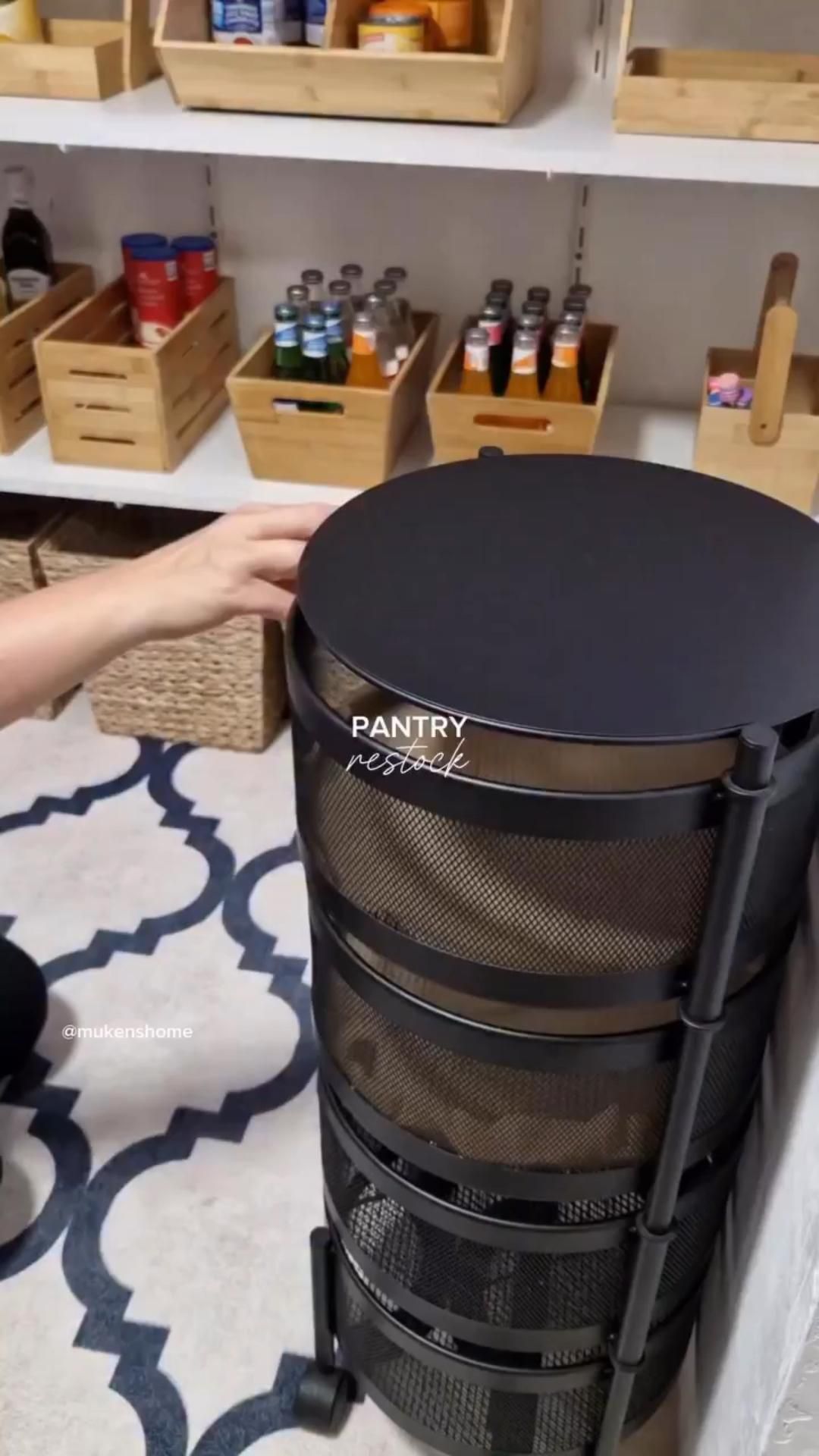 Kitchen Trash Can with Lid for Pantry Organization
