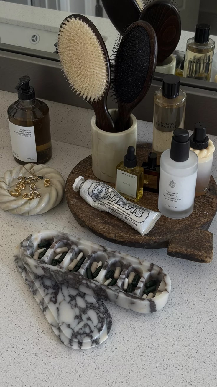 Hair Brush and Styling Tool Organizer for Vanity