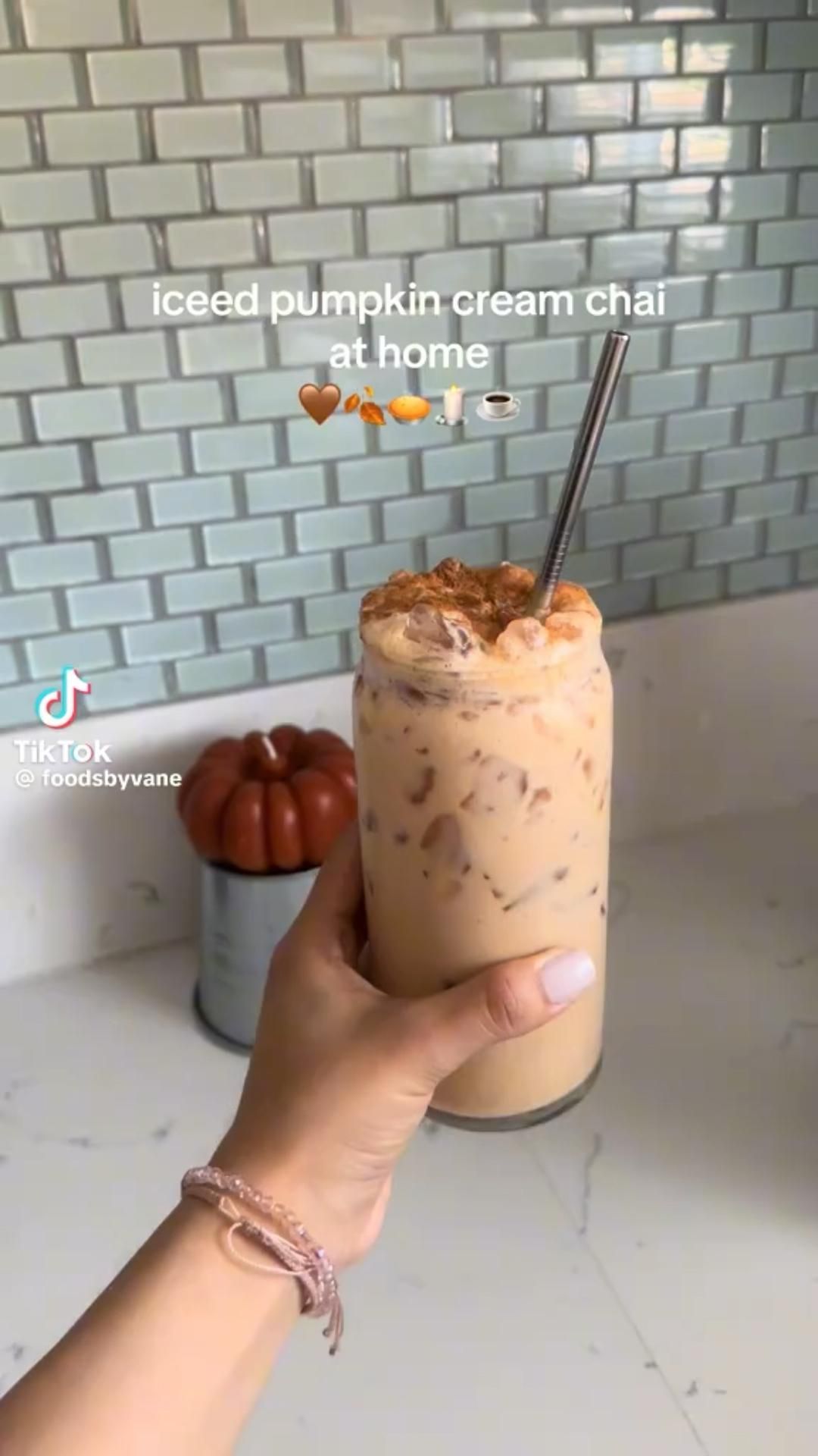 Iced Pumpkin Cream Chai for Cozy Fall Mornings