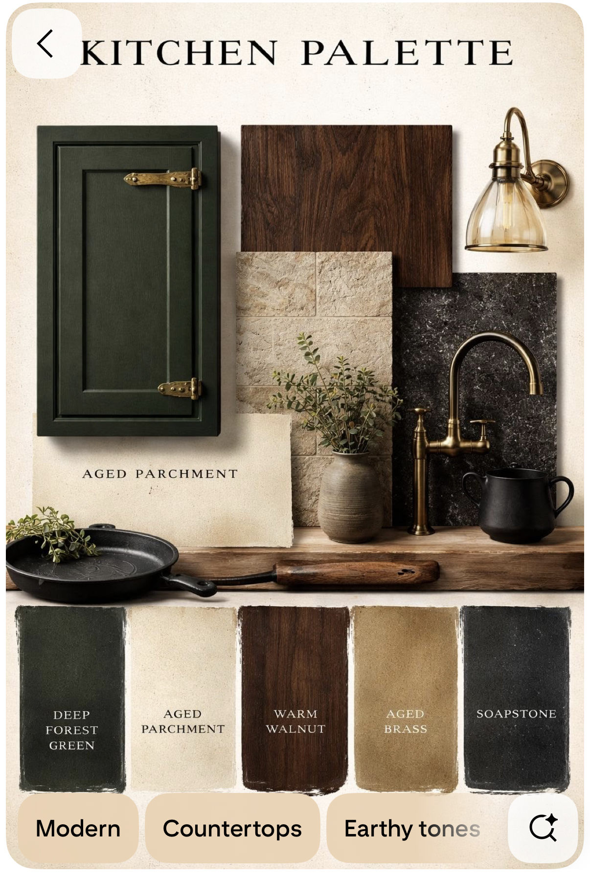 Green Brown Kitchen Decor and Organization Inspiration