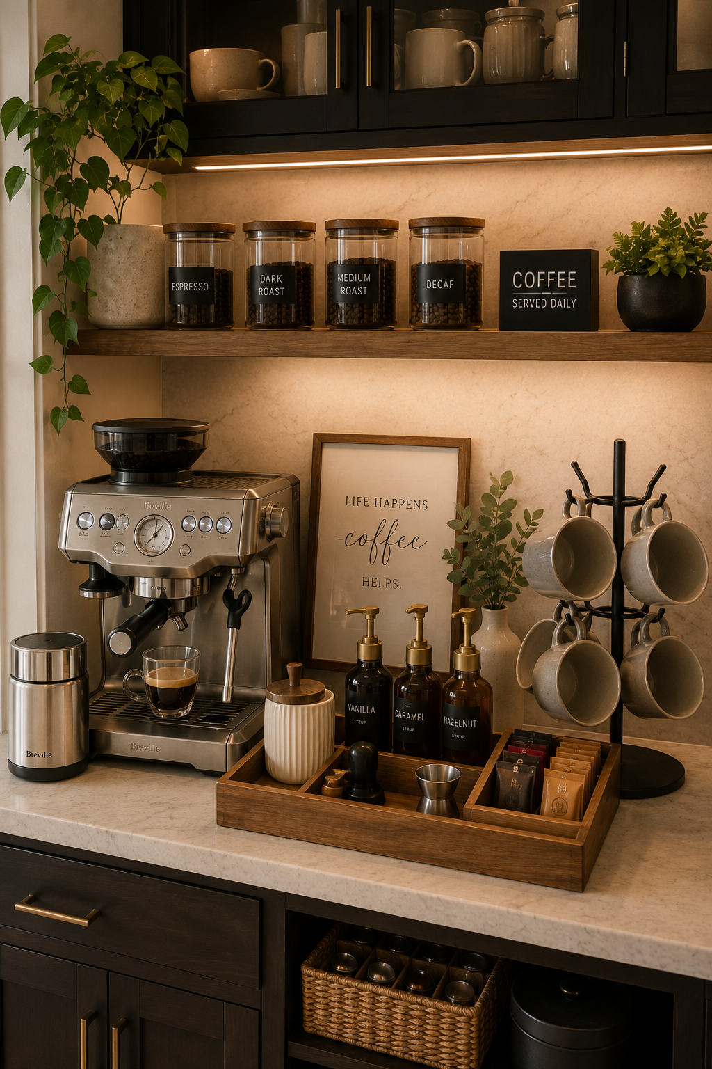 Coffee Bar Organizer for a Home Coffee Station