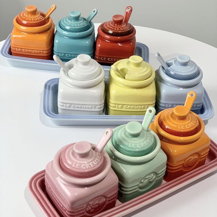 Ceramic Spice Storage, Ceramic Salt And Pepper Containers, Colorful Ceramic Kitchen Storage, Pastel Ceramic Spice Jars