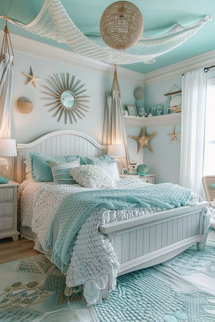 Coastal Room Decor, Ocean Room Decor, Beach Room Decor, Beach Bedroom Decor, Decoração Praiana, Beachy Room Decor, Dream Bedroom Inspiration