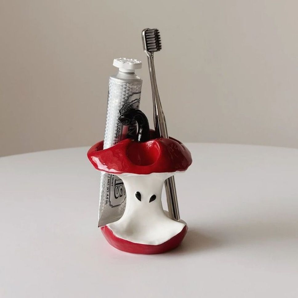 Apple Toothbrush Holder, Fun Toothbrush Holder, Apple Core Toothbrush Holder, Apple Toothbrush, Tooth Toothbrush Holder