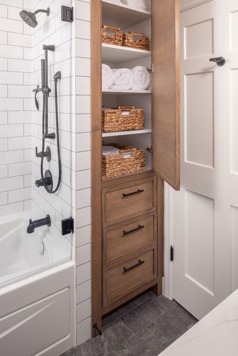 Modern Rustic Bathroom Storage, Bathroom Remodel Storage Built Ins, Bathroom Storage Ideas For Small Spaces Cabinets Built Ins