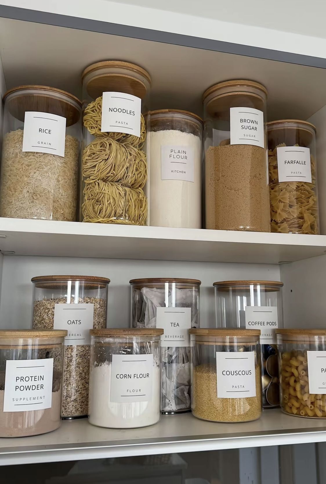 Season Organizer Storage Ideas, Organization Photos, Organizer Aesthetic, Aesthetic Food Storage Containers, Aesthetic Food Storage Solutions