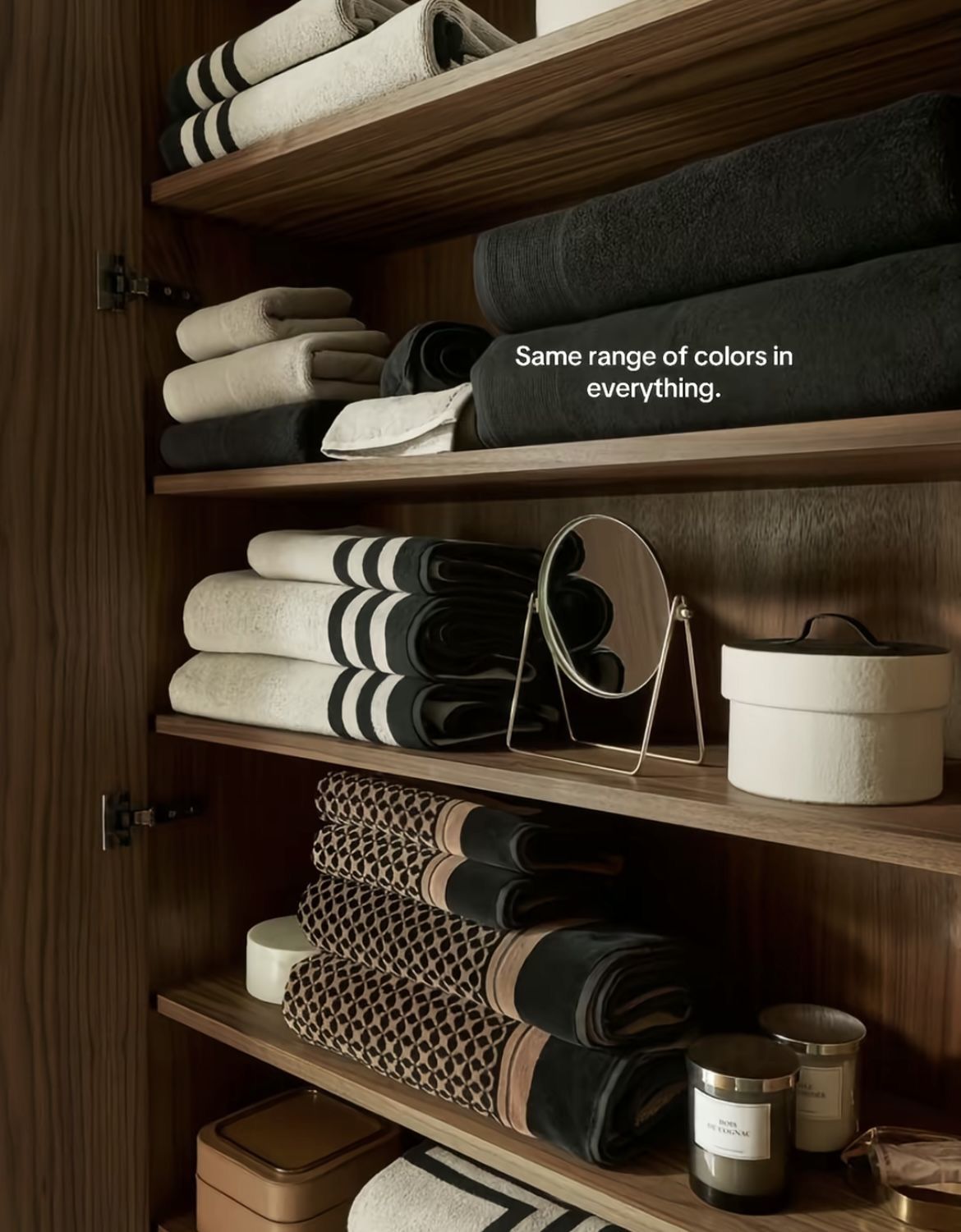 Towel Set for Organized Bathroom Shelf Storage