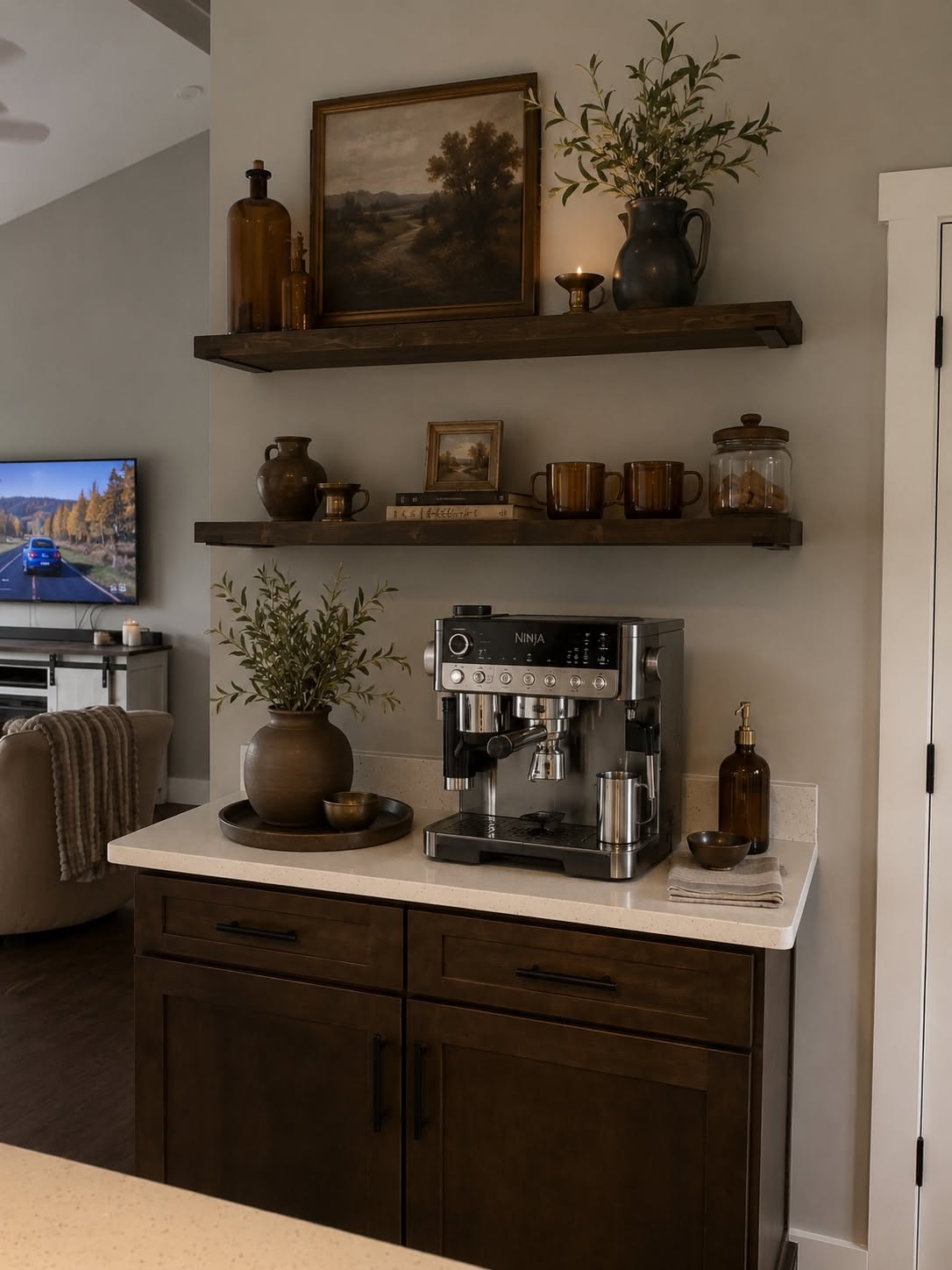 Vintage Coffee Bar Organizer for a Home Coffee Station
