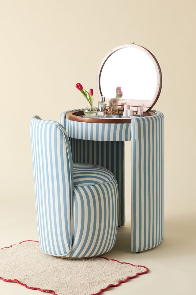 Jane Upholstered Vanity & Stool Set
