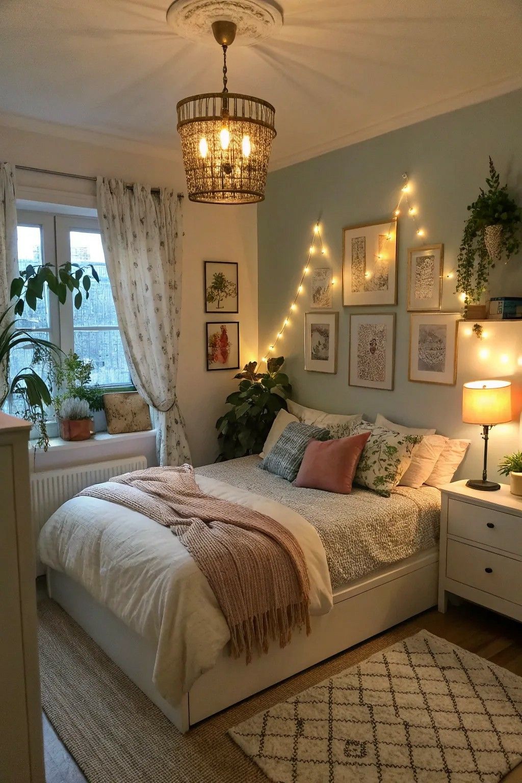 Warm Cozy Room Ideas, Bedroom Inspirations Corner Bed, Bedroom Decor Corner Bed, Cute Corner Bed Ideas, Cosy Room Inspo Bedroom, Teen Room Inspo Cozy