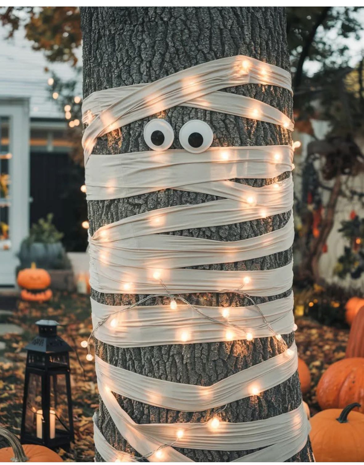 Halloween Decoration Outdoor Ideas, Halloween Tree Decorations Outdoor Diy, Diy Front Porch Halloween Decorations