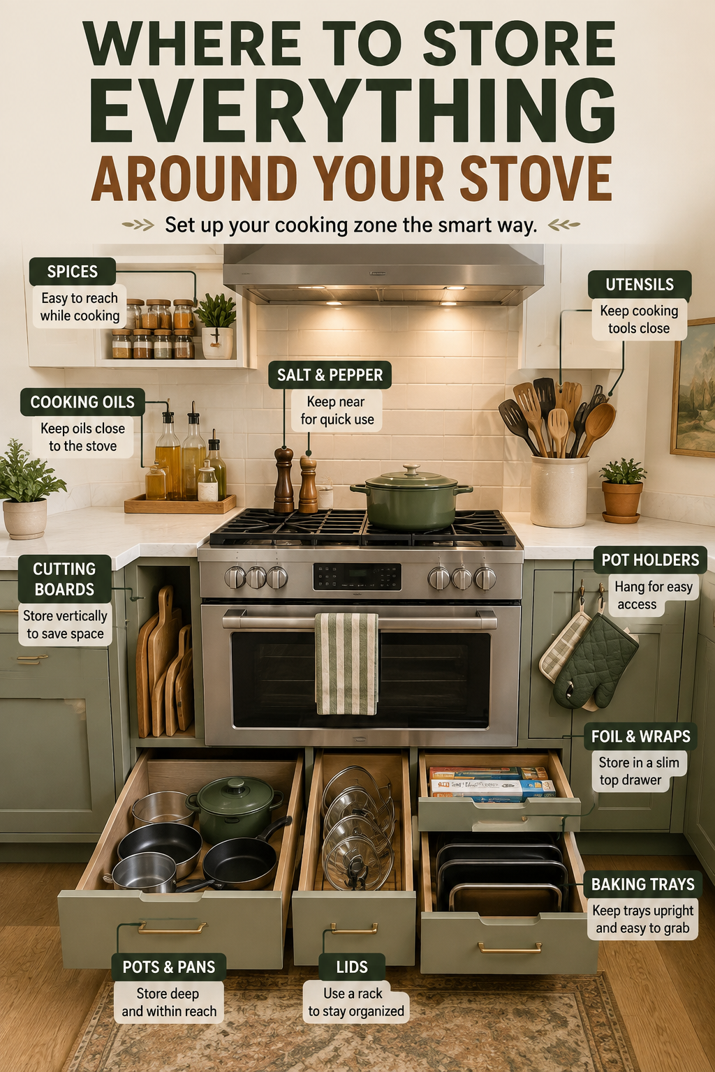 Stove-Side Kitchen Organization Ideas for Easy Cooking