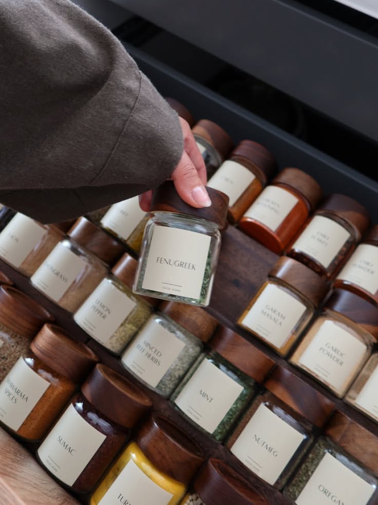Glass Spice Jar Set for Pantry Organization