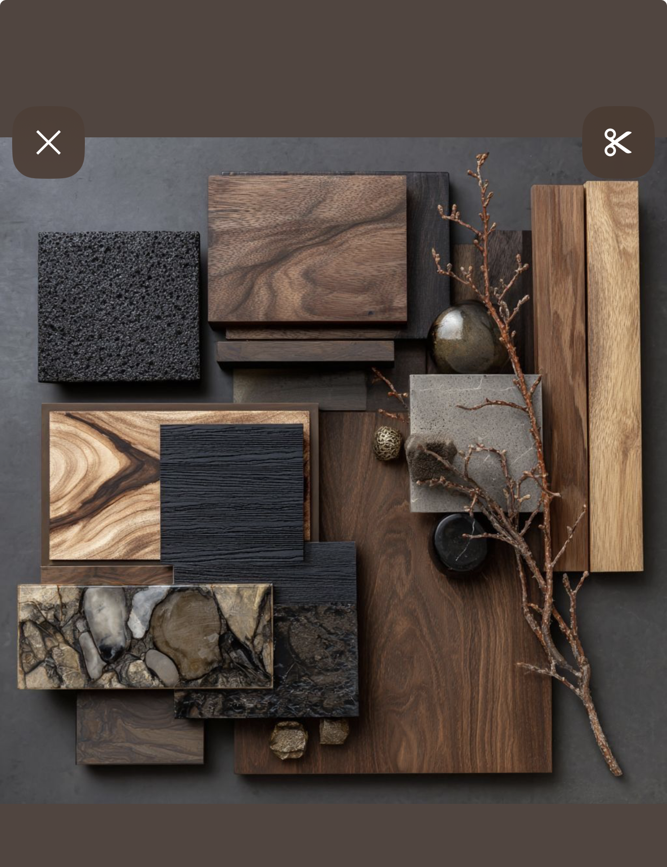 Wood Interior Material Sample Board for Home Design