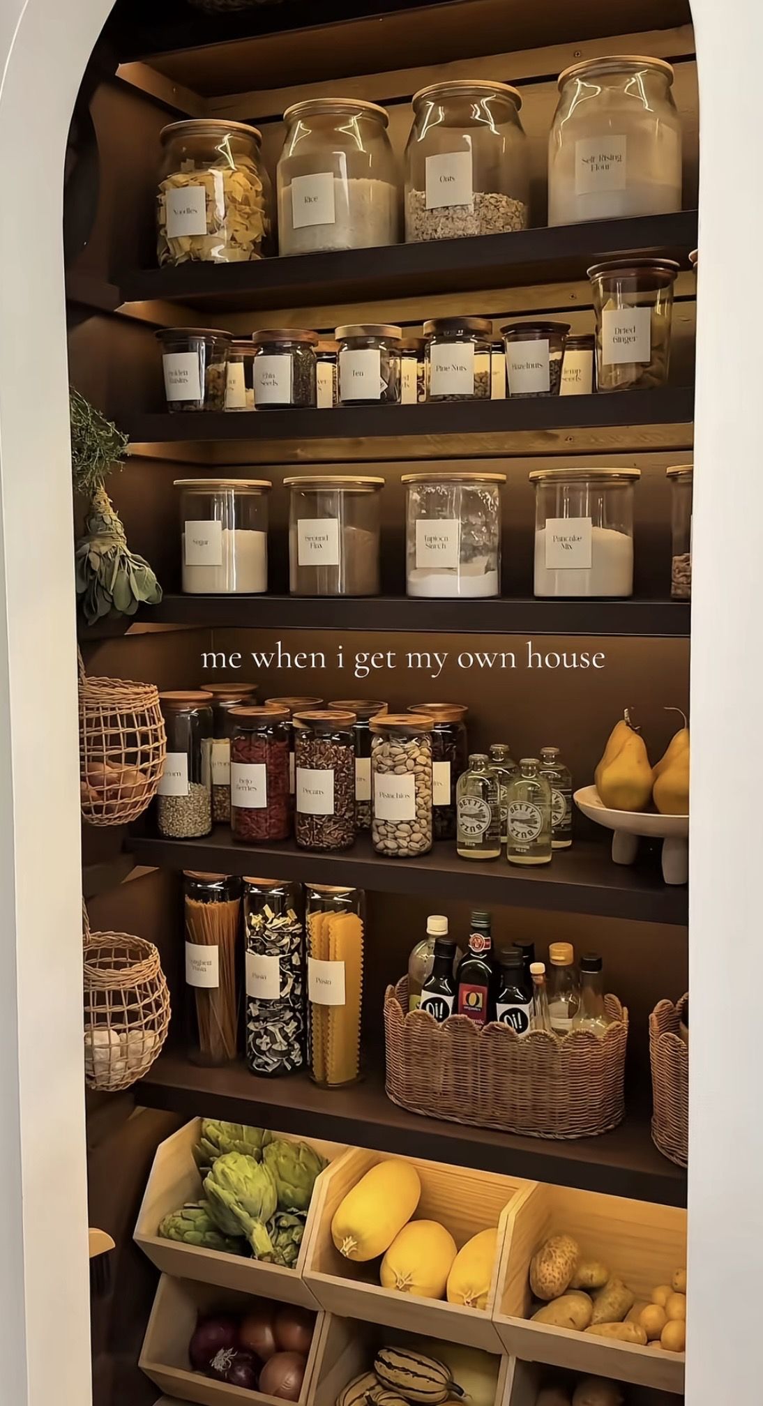 Cozy Pantry Ideas, Breakfast Pantry, Aesthetic Pantry, Kitchen Storage Ideas, Organised Home, Pantry Inspo, Organized Pantry, Pantry Ideas, Stocked Fridge Goals