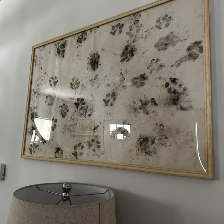 Decorative Wall Mirror with a Table Lamp