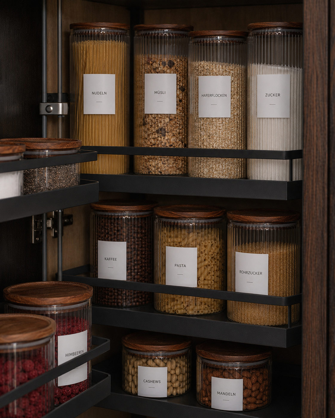 Glass Aesthetic Pantry Storage Container Set for Organized Food Storage