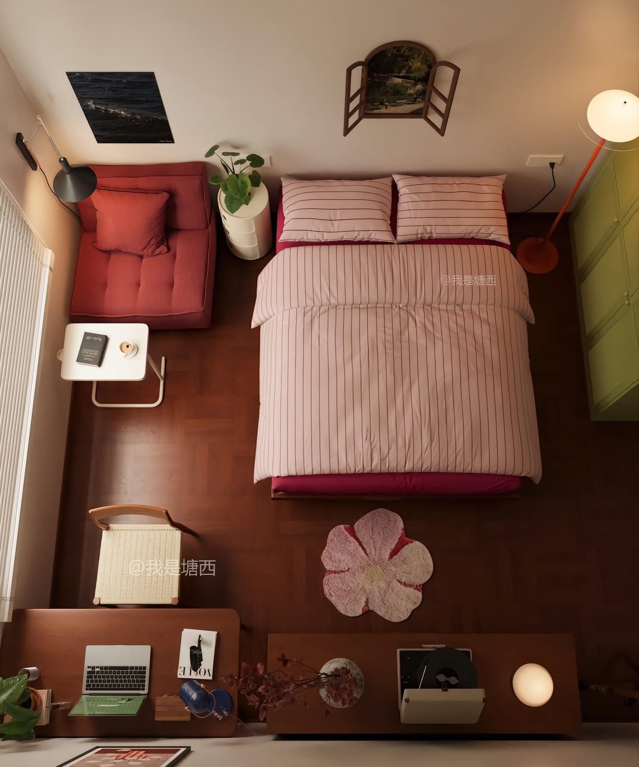 Small Cheap Bedroom Ideas, Squared Room Ideas, Small Bed Bedroom Ideas, 9×10 Bedroom, One Bed Flat Ideas, Room Positioning Ideas