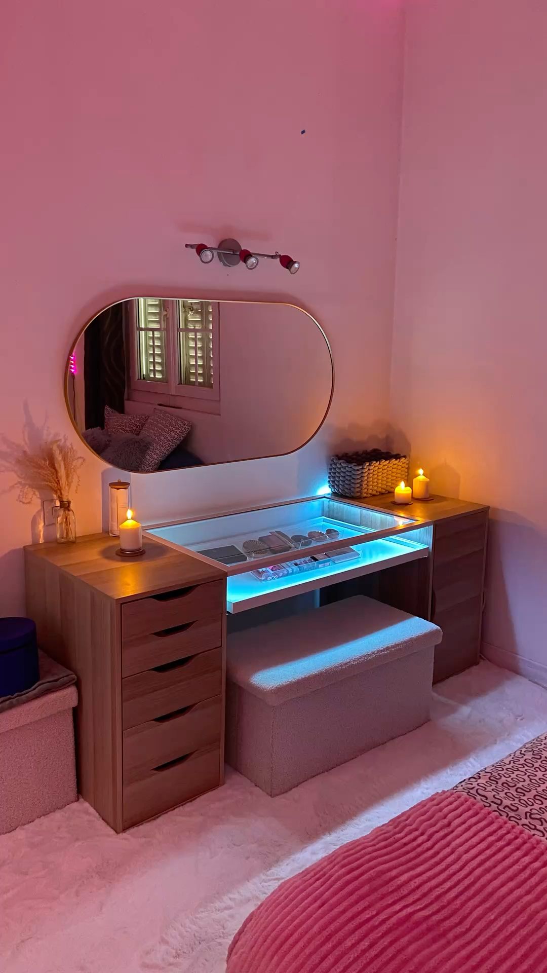 Minimalist aesthetic bedroom  pink