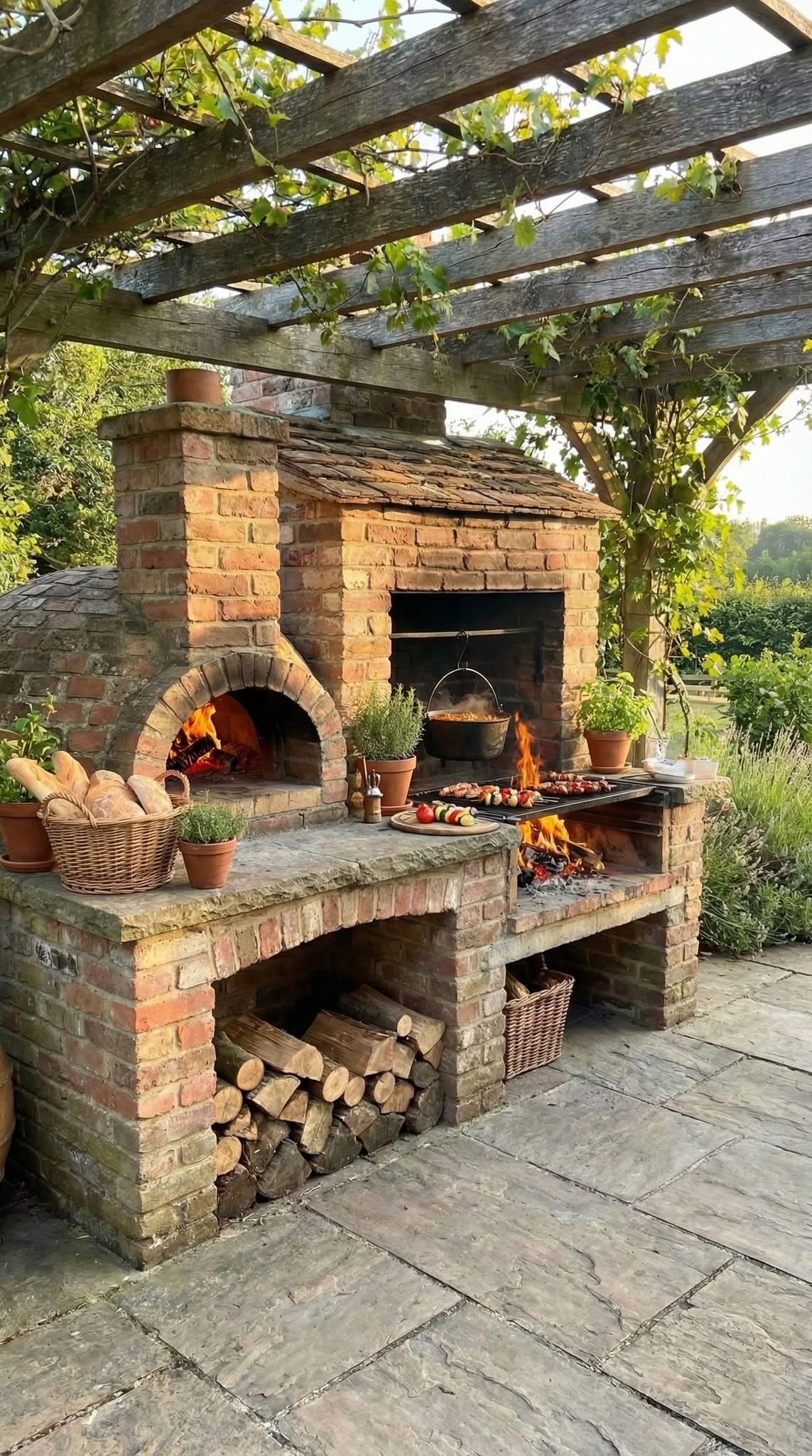 Survival Stove, Fire Area, Brick Works, Bbq Table, Outdoor Bbq Kitchen, Outdoor Stove, Backyard Renovations