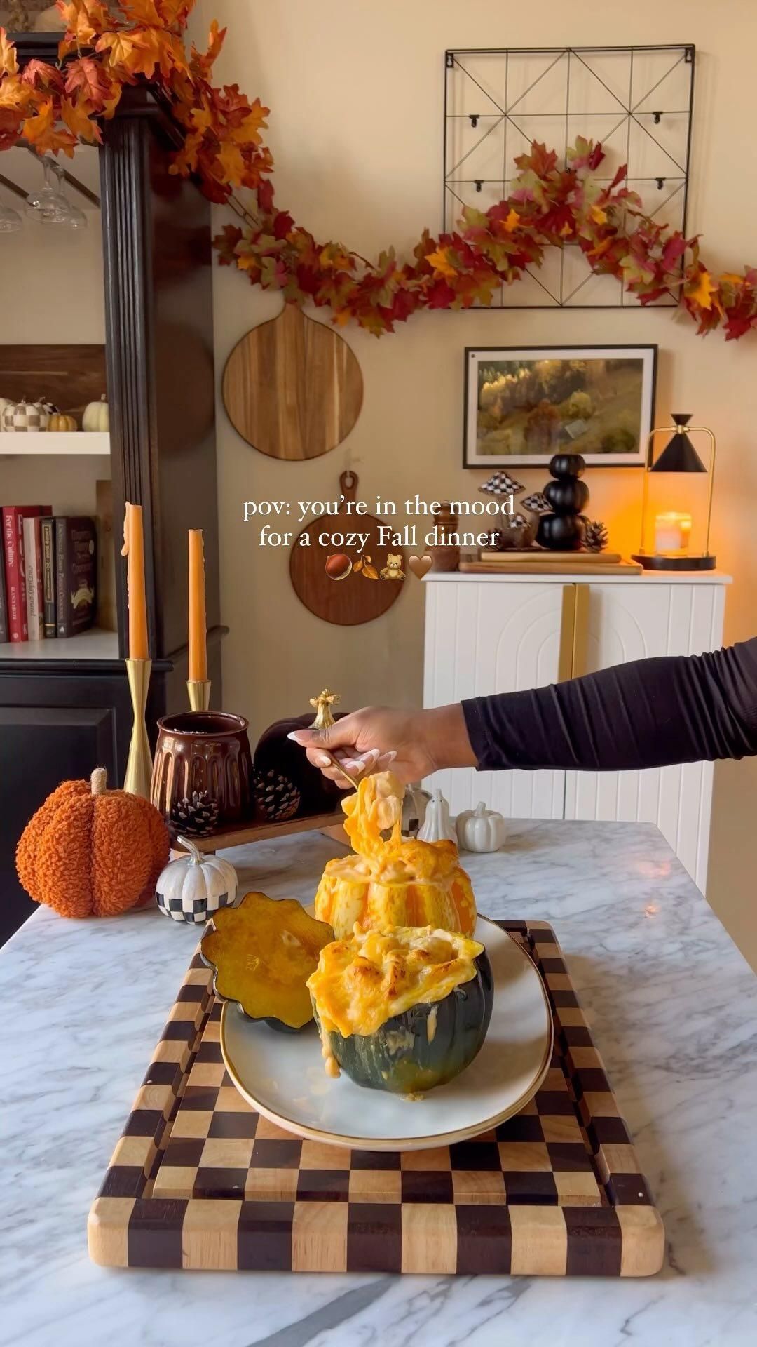 Cozy Fall Acorn Squash Baked Mac and Cheese
