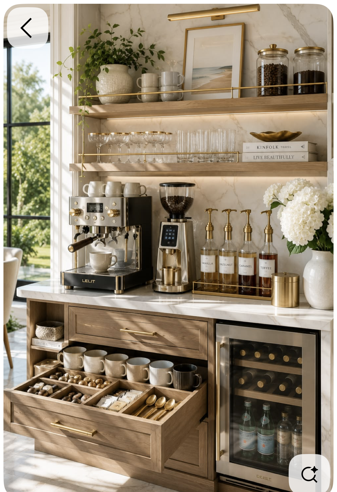 Coffee Bar Organizer for a Home Coffee Station