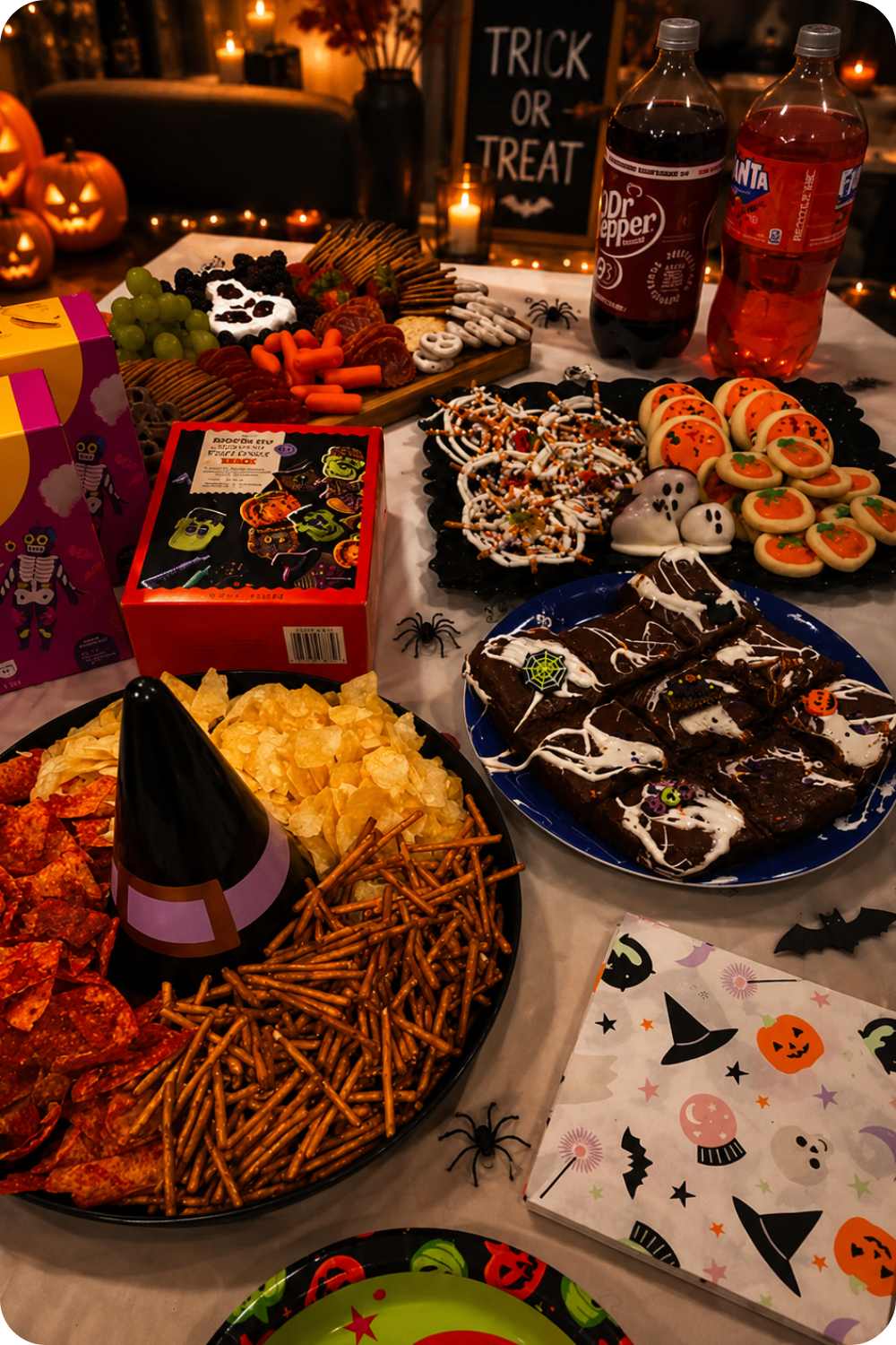 Halloween Family Party, Halloween Party Food, Halloween Food, Halloween Dessert Table, Halloween Brownies, Elegant Halloween Décor
